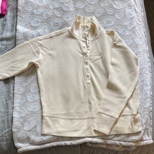 Negative Underwear Cream Waffle-Knit Henley Sweatshirt